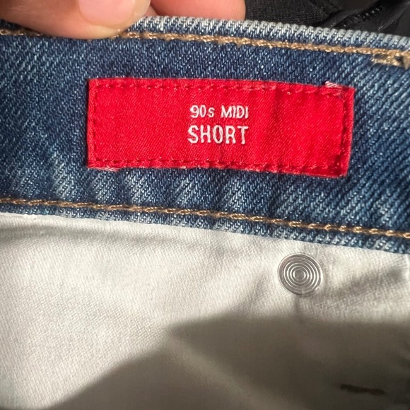 Lucky Brand Women's 90s Midi Denim Shorts Cutoff Raw Hem Size 12/31 - Picture 9 of 10